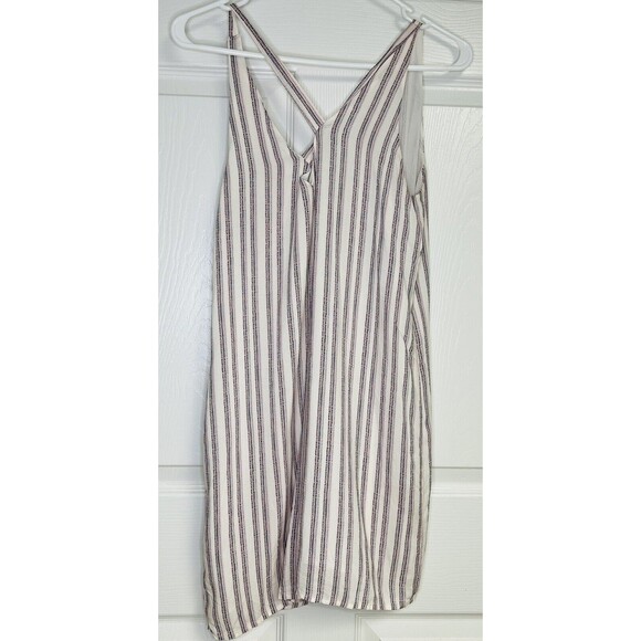 Neon Rose Size XS White Strip Jumpsuit Romper w/ Straps Line Viscose - Picture 2 of 6